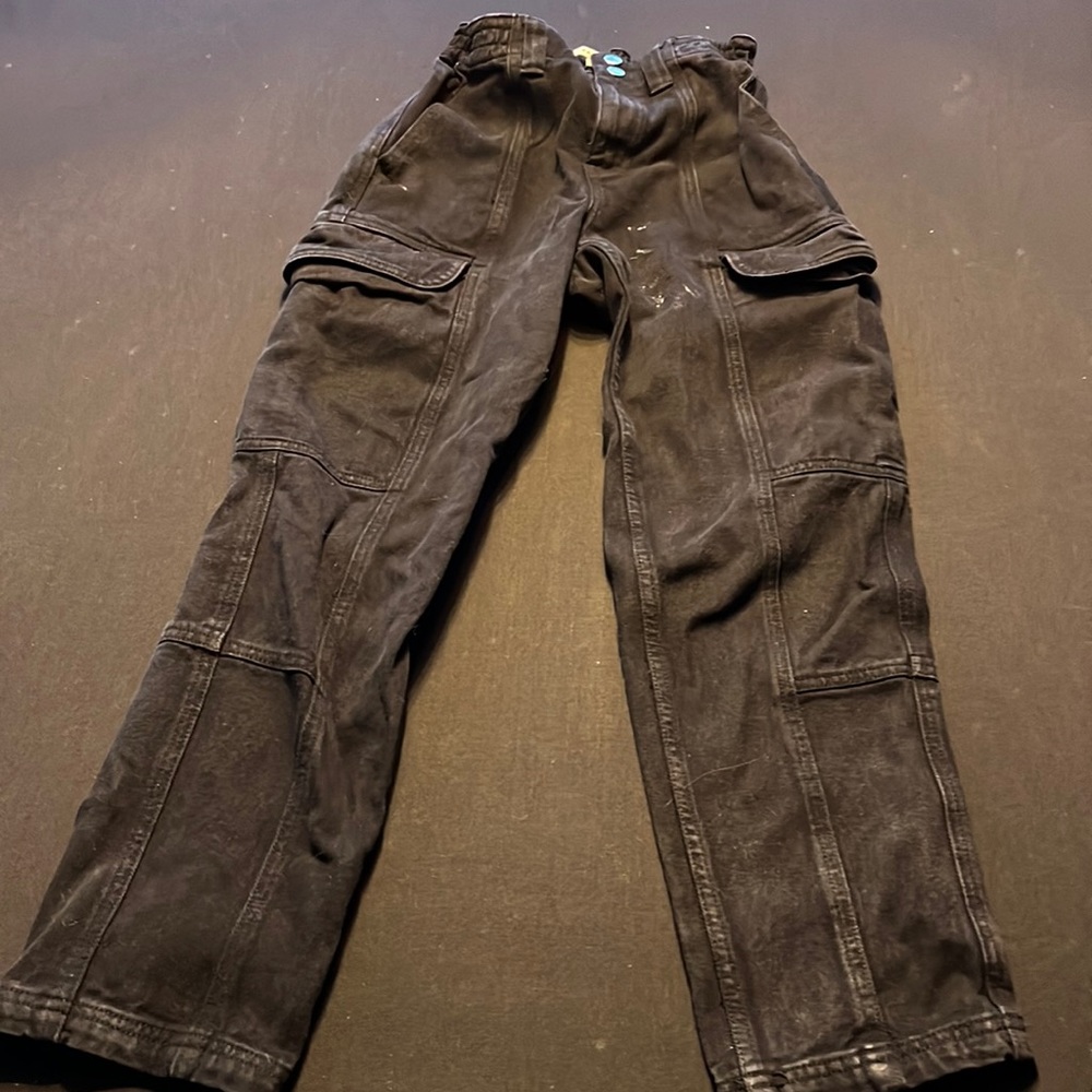 High rise cargo black jeans